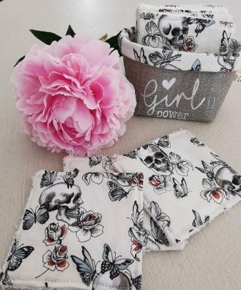 Semainier de 7 lingettes lavables et panier assorti "