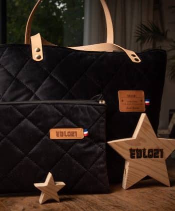 Sac "Romy" velours matelassé noir