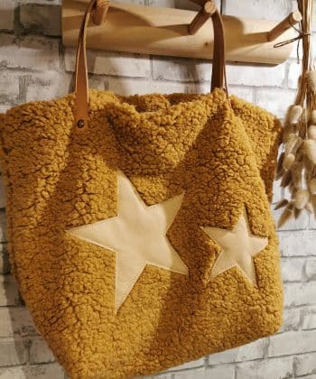 SAC "ROMY" FAUSSE FOURRURE MOUTON CAMEL
