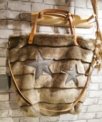 SAC "ROMY" FAUSSE FOURRURE TAUPE
