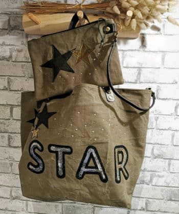 SAC "ROMY" TOILE MILITAIRE "STAR"