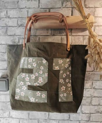SAC "ROMY" TOILE MILITAIRE RECYCLEE