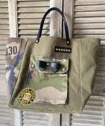 CABAS "JUDE" toile militaire kaki et camouflage