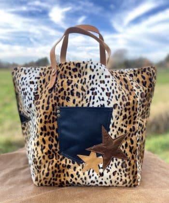 sac, sacs, cabas, cabas leopard, leopard, cuir, étoiles