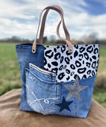 cabas, sac, sacs à main, leopard, étoiles, jeans, cuir