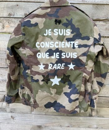 VESTE, veste militaire, customisation veste vintage , vintage, camouflage