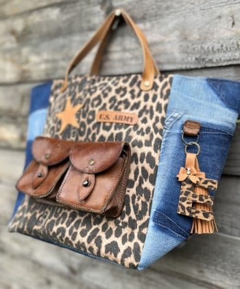cabas leopard jean cartouchières sac cabas, cabas, sac, cartouchières, leopard, étoiles, cuir, poche, pompon