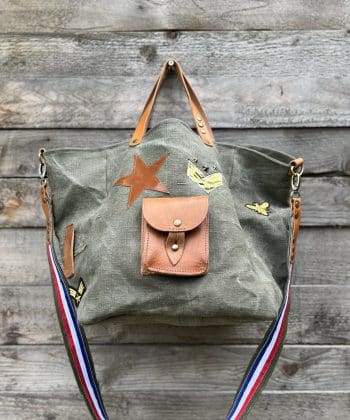 cabas, sac cabas, sac militaire, sac toile militaire, sac Army, sac upcycling, sac vintage, military, sac toile militaire